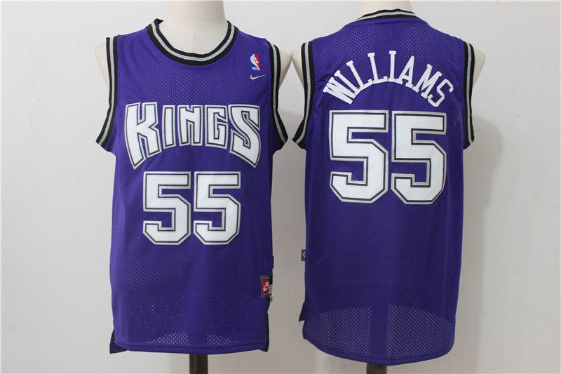 Men Sacramento Kings #55 Williams Purple Throwback NBA Jerseys